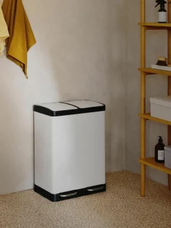 Westwing Collection Abfalleimer Rafa mit Pedalfunktion, 2 x 30 L