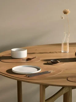Lind DNA Asymmetrische Leder-Tischsets Curve, 4 Stück