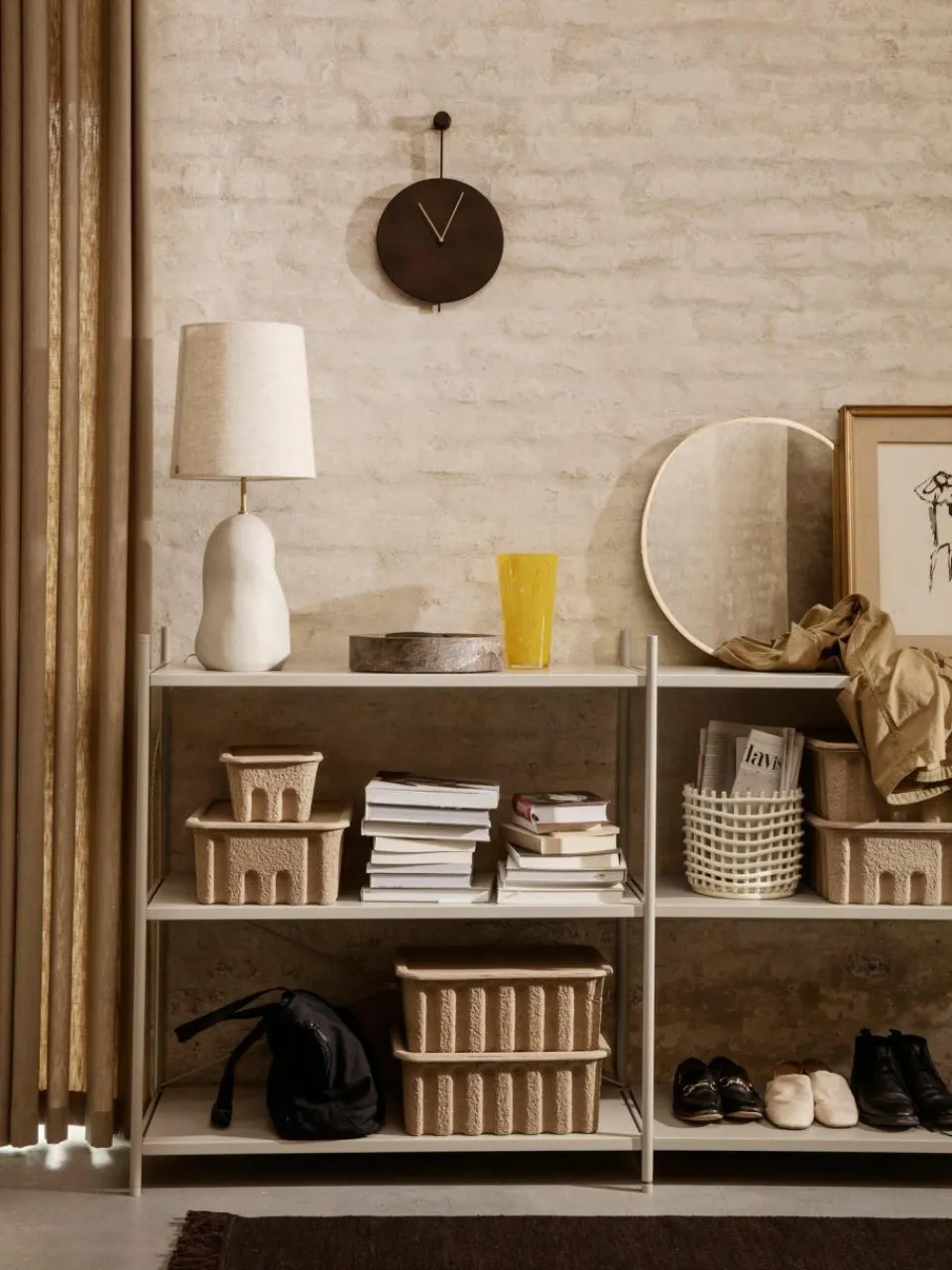 ferm LIVING Aufbewahrungsboxen Pulp aus Papierzellstoff, T 18 cm, 2 Stück