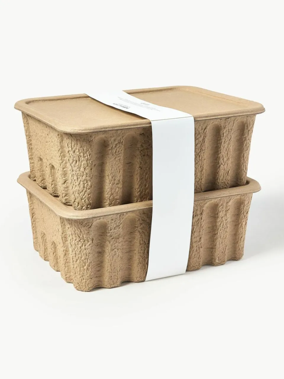ferm LIVING Aufbewahrungsboxen Pulp aus Papierzellstoff, T 30 cm, 2 Stück