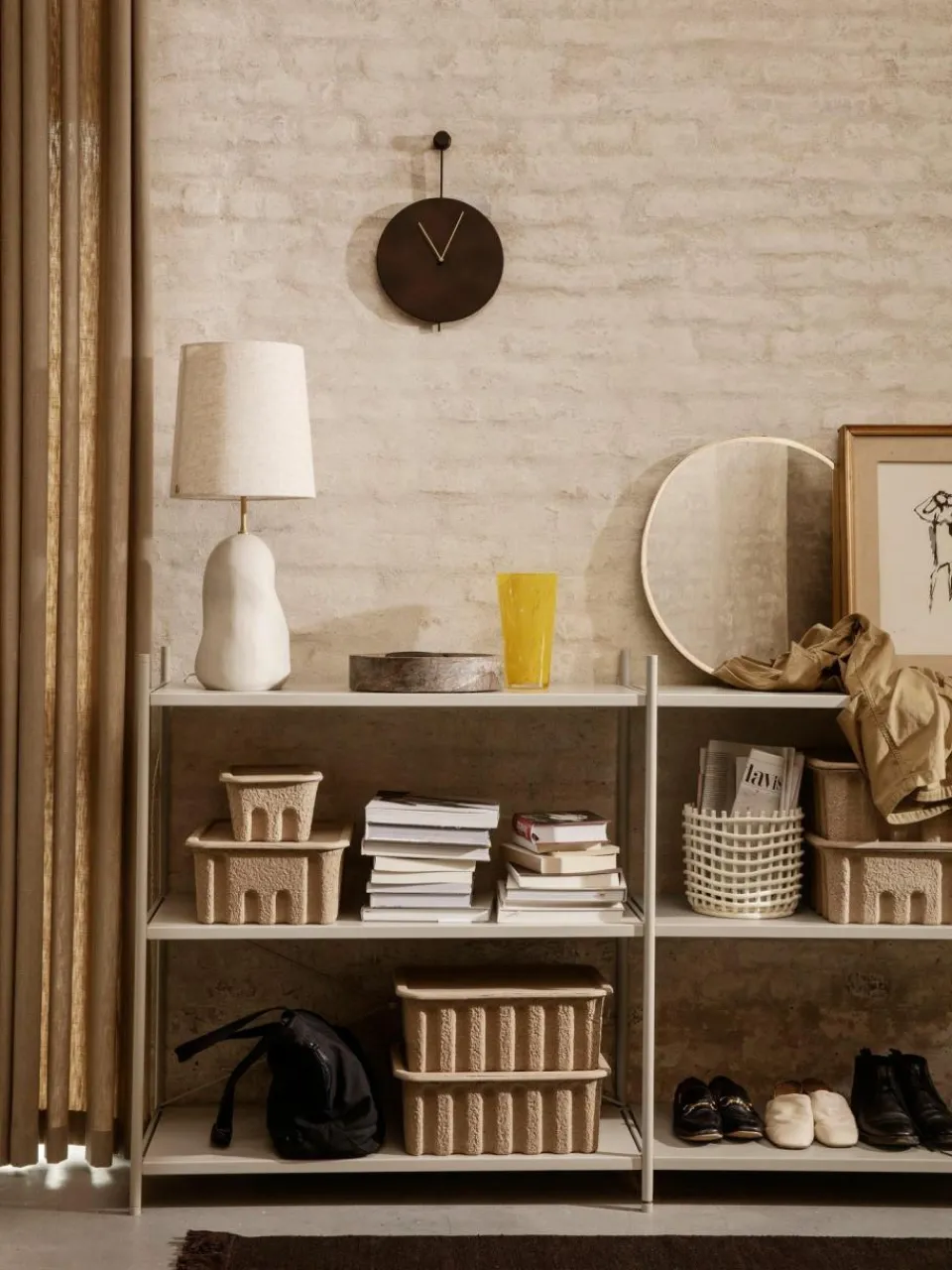 ferm LIVING Aufbewahrungsboxen Pulp aus Papierzellstoff, T 30 cm, 2 Stück
