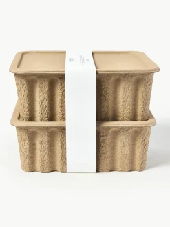 ferm LIVING Aufbewahrungsboxen Pulp aus Papierzellstoff, T 30 cm, 2 Stück