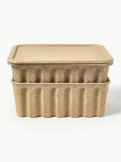 ferm LIVING Aufbewahrungsboxen Pulp aus Papierzellstoff, T 30 cm, 2 Stück