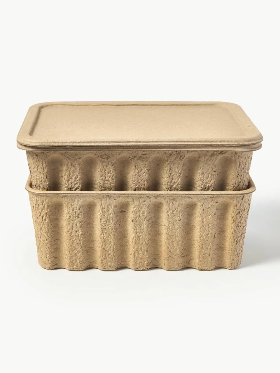ferm LIVING Aufbewahrungsboxen Pulp aus Papierzellstoff, T 30 cm, 2 Stück