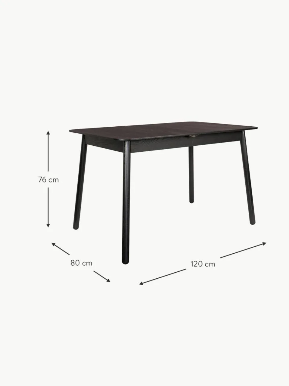 Zuiver Ausziehbarer Esstisch Glimps aus Eschenholz, 120 - 162 x 80 cm