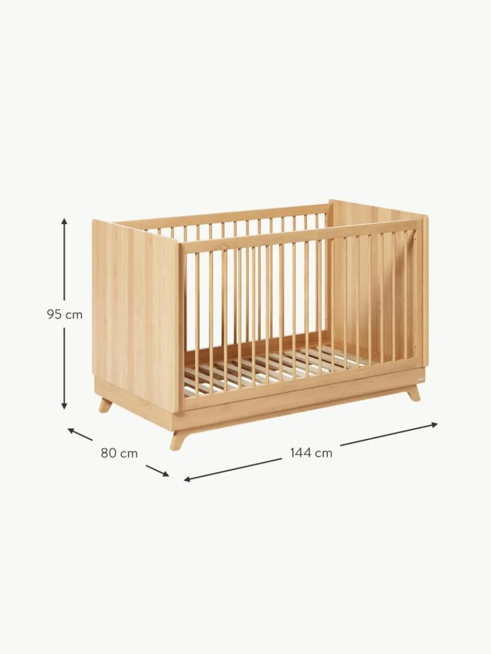 Kinder Westwing Baby-Bett Maralis aus Buchenholz, 70 x 140 cm