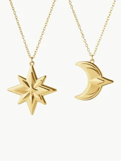 Georg Jensen Baumanhänger CC mit 18-karätigem Gold, 2er-Set
