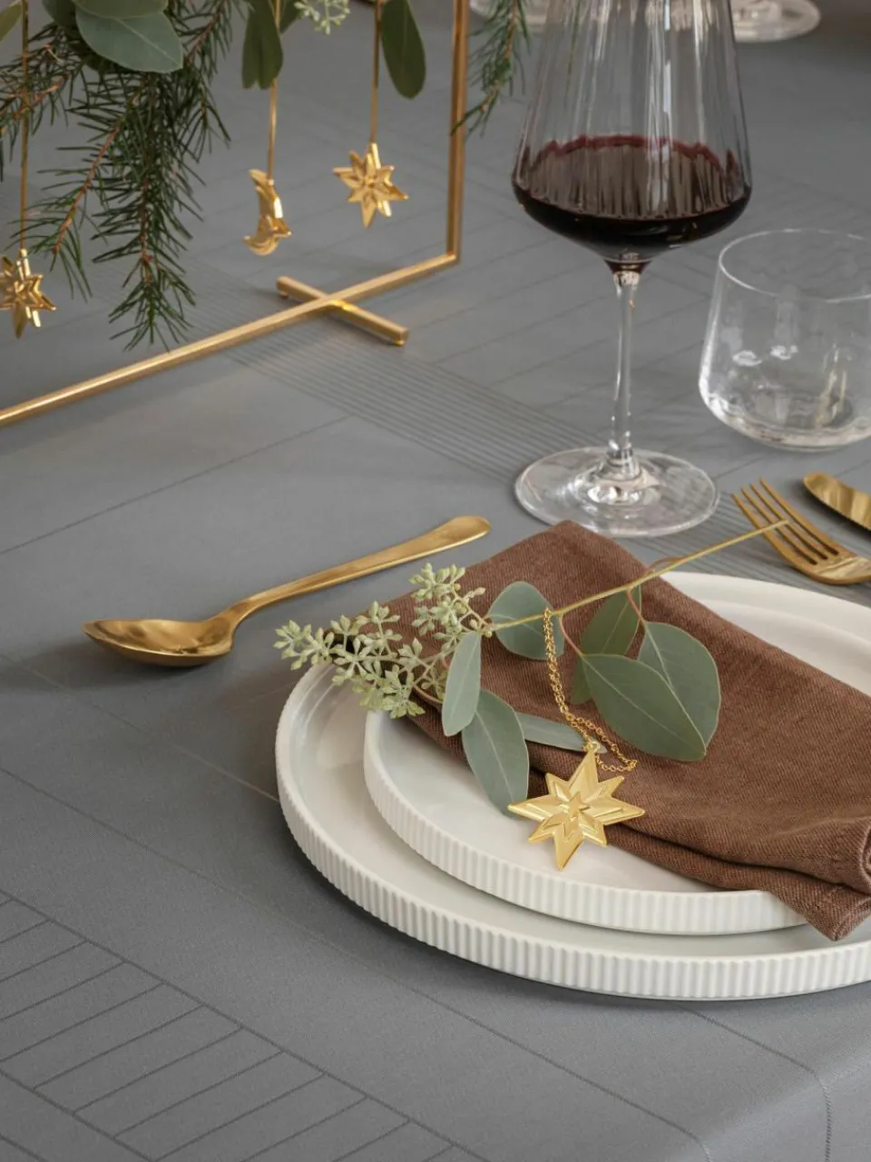 Georg Jensen Baumanhänger CC mit 18-karätigem Gold, 2er-Set