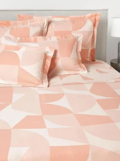 Westwing Collection Baumwoll-Betttuch Elinor mit geometrischem Muster