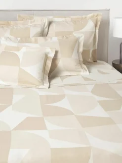Westwing Collection Baumwoll-Betttuch Elinor mit geometrischem Muster