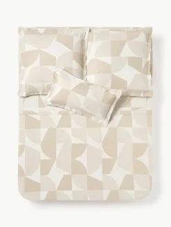 Westwing Collection Baumwoll-Betttuch Elinor mit geometrischem Muster