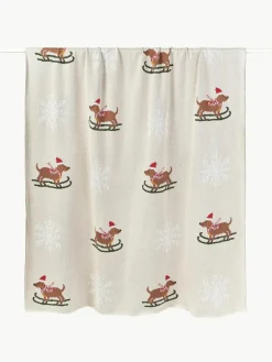 Westwing Collection Baumwolldecke Buddy mit winterlichem Motiv