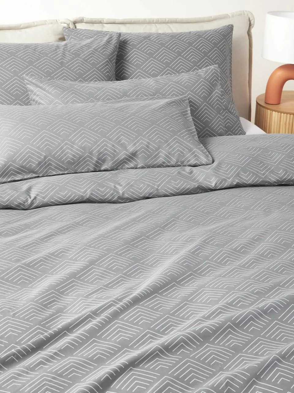 Westwing Collection Baumwoll-Kissenbezug Milano mit grafischem Muster