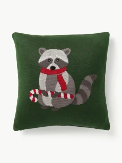 Westwing Collection Baumwoll-Kissenhülle Buddy mit winterlichem Motiv