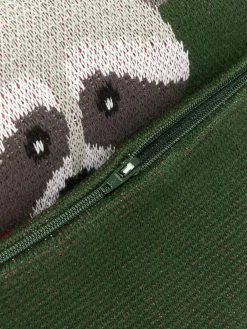 Westwing Collection Baumwoll-Kissenhülle Buddy mit winterlichem Motiv