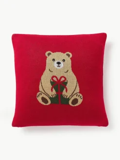 Westwing Collection Baumwoll-Kissenhülle Buddy mit winterlichem Motiv