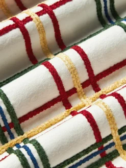Westwing Collection Baumwoll-Kissenhülle Noja mit Chenille-Karomuster