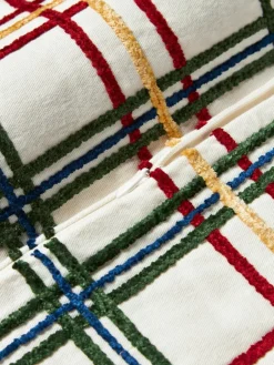 Westwing Collection Baumwoll-Kissenhülle Noja mit Chenille-Karomuster