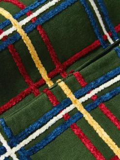 Westwing Collection Baumwoll-Kissenhülle Noja mit Chenille-Karomuster