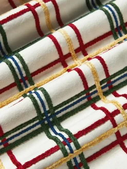 Westwing Collection Baumwoll-Kissenhülle Noja mit Chenille-Karomuster