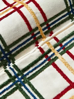 Westwing Collection Baumwoll-Kissenhülle Noja mit Chenille-Karomuster