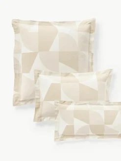 Westwing Collection Baumwoll-Kopfkissenbezug Elinor mit geometrischem Muster und Stehsaum