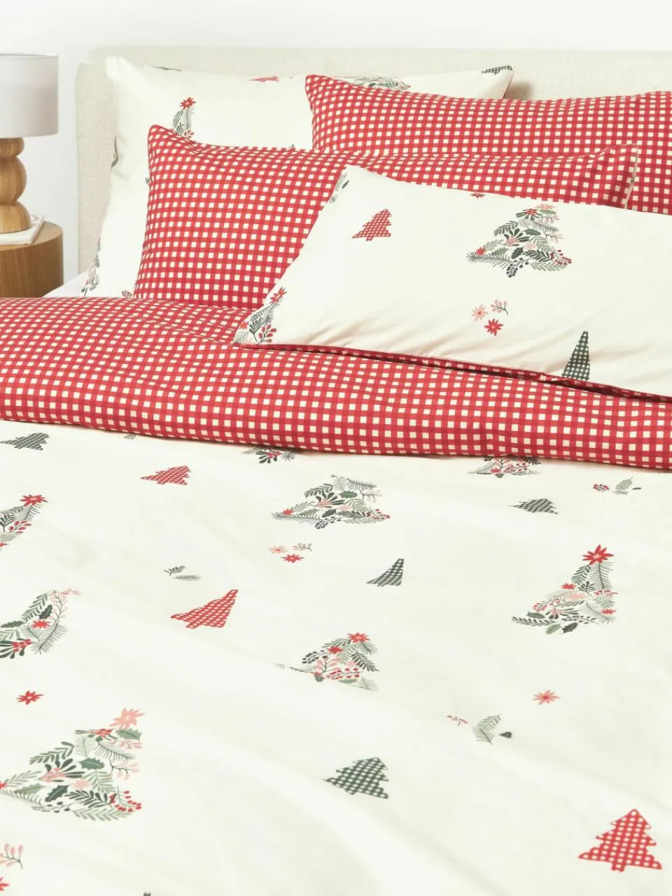 Westwing Collection Baumwollperkal-Bettdeckenbezug Pine