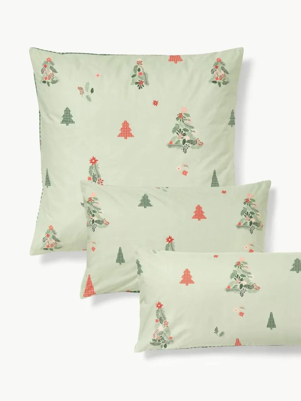 Westwing Collection Baumwollperkal-Kopfkissenbezug Pine