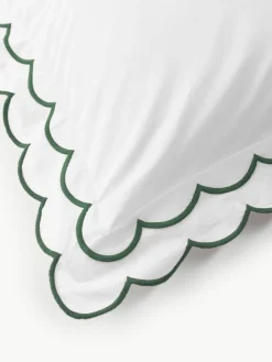 Westwing Collection Baumwollperkal-Kopfkissenbezug Atina mit gewelltem Stehsaum