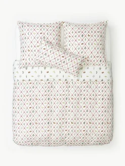 Westwing Collection Baumwollperkal-Wendebettdeckenbezug Twigs mit winterlichen Prints