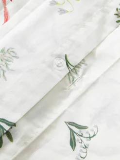 Westwing Collection Baumwollperkal-Wendebettdeckenbezug Twigs mit winterlichen Prints