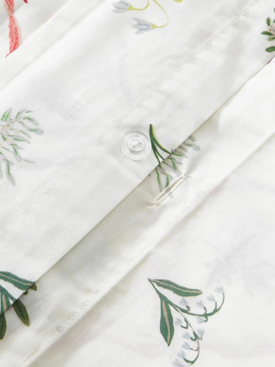 Westwing Collection Baumwollperkal-Wendebettdeckenbezug Twigs mit winterlichen Prints