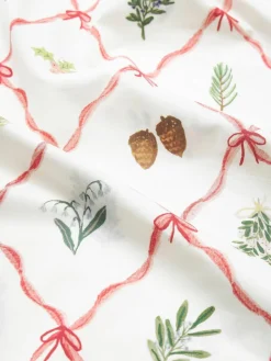 Westwing Collection Baumwollperkal-Wendebettdeckenbezug Twigs mit winterlichen Prints
