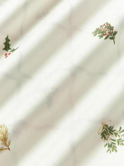 Westwing Collection Baumwollperkal-Wendebettdeckenbezug Twigs mit winterlichen Prints