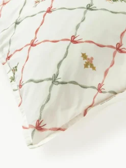 Westwing Collection Baumwollperkal-Wendebettdeckenbezug Twigs mit winterlichen Prints