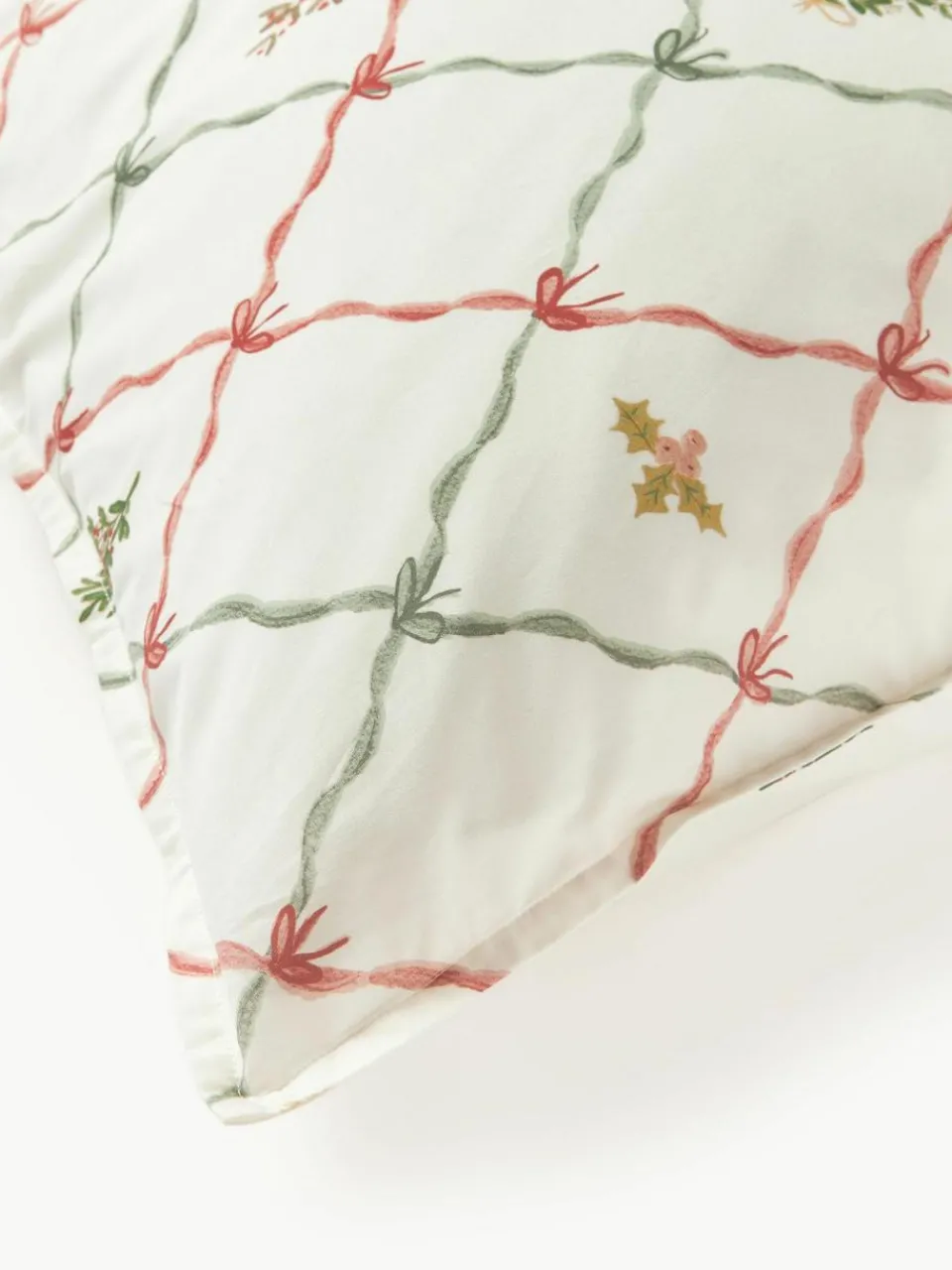 Westwing Collection Baumwollperkal-Wendebettdeckenbezug Twigs mit winterlichen Prints