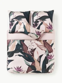 Westwing Collection Baumwollsatin-Bettdeckenbezug Flora