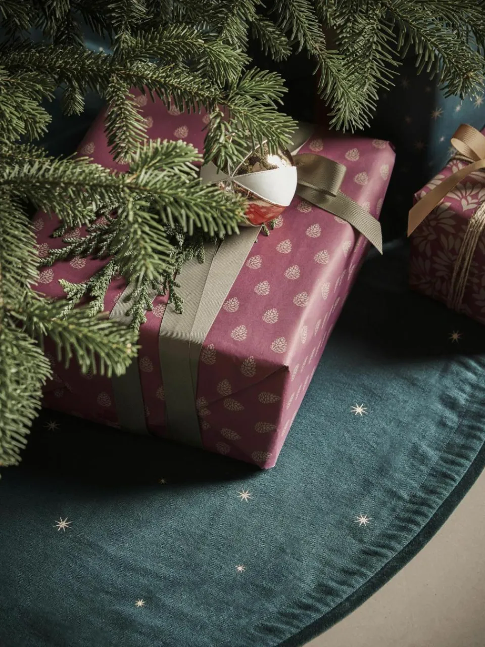 House Doctor Baumwoll-Weihnachtsbaumteppich Nost