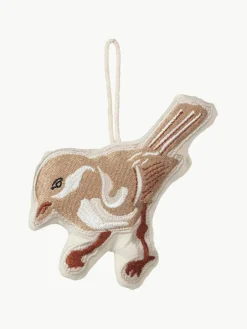 Broste Copenhagen Bestickte Stoff-Baumanhänger Bird, 2 Stück