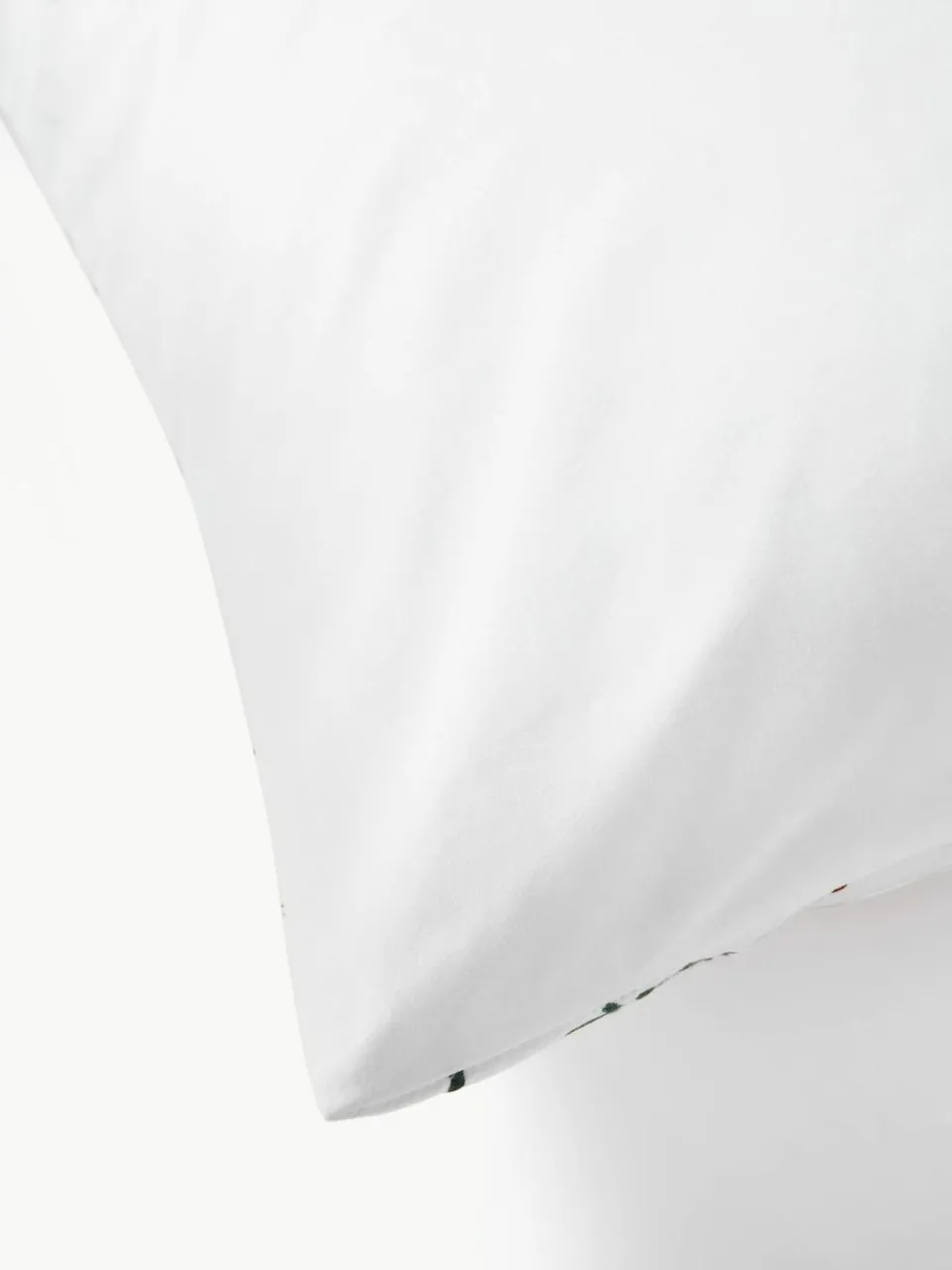 Westwing Collection Bestickter Baumwollperkal-Bettdeckenbezug Rudy mit Weihnachtsmotiven