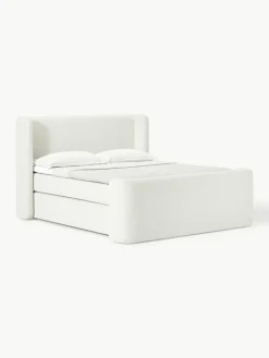 Westwing Collection Bouclé-Boxspringbett Perla