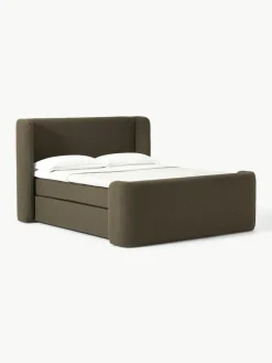 Westwing Collection Bouclé-Boxspringbett Perla