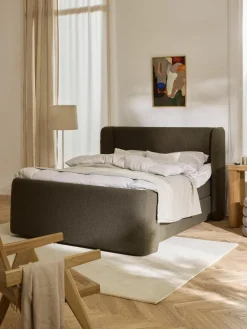 Westwing Collection Bouclé-Boxspringbett Perla