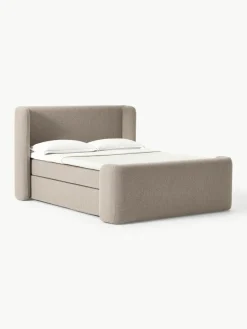 Westwing Collection Bouclé-Boxspringbett Perla