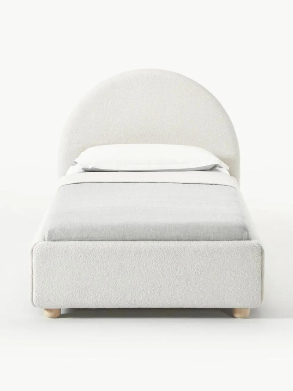 Westwing Collection Bouclé-Einzelbett Ebba