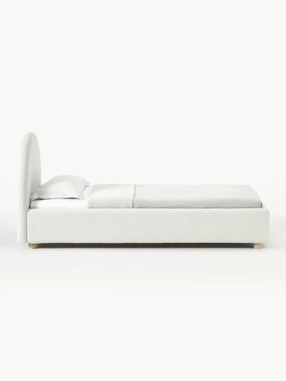 Westwing Collection Bouclé-Einzelbett Ebba