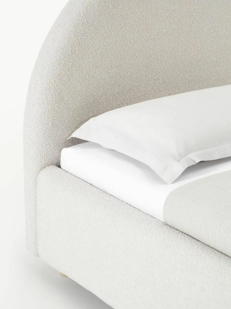 Westwing Collection Bouclé-Einzelbett Ebba