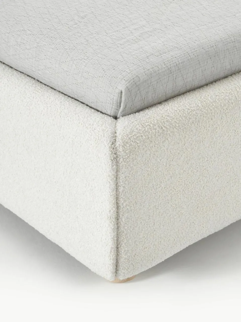 Westwing Collection Bouclé-Einzelbett Ebba