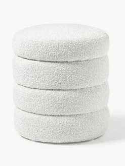Westwing Collection Bouclé-Hocker Alto mit Stauraum