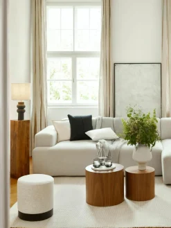 Westwing Collection Bouclé-Hocker Orchid